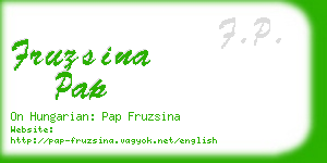 fruzsina pap business card